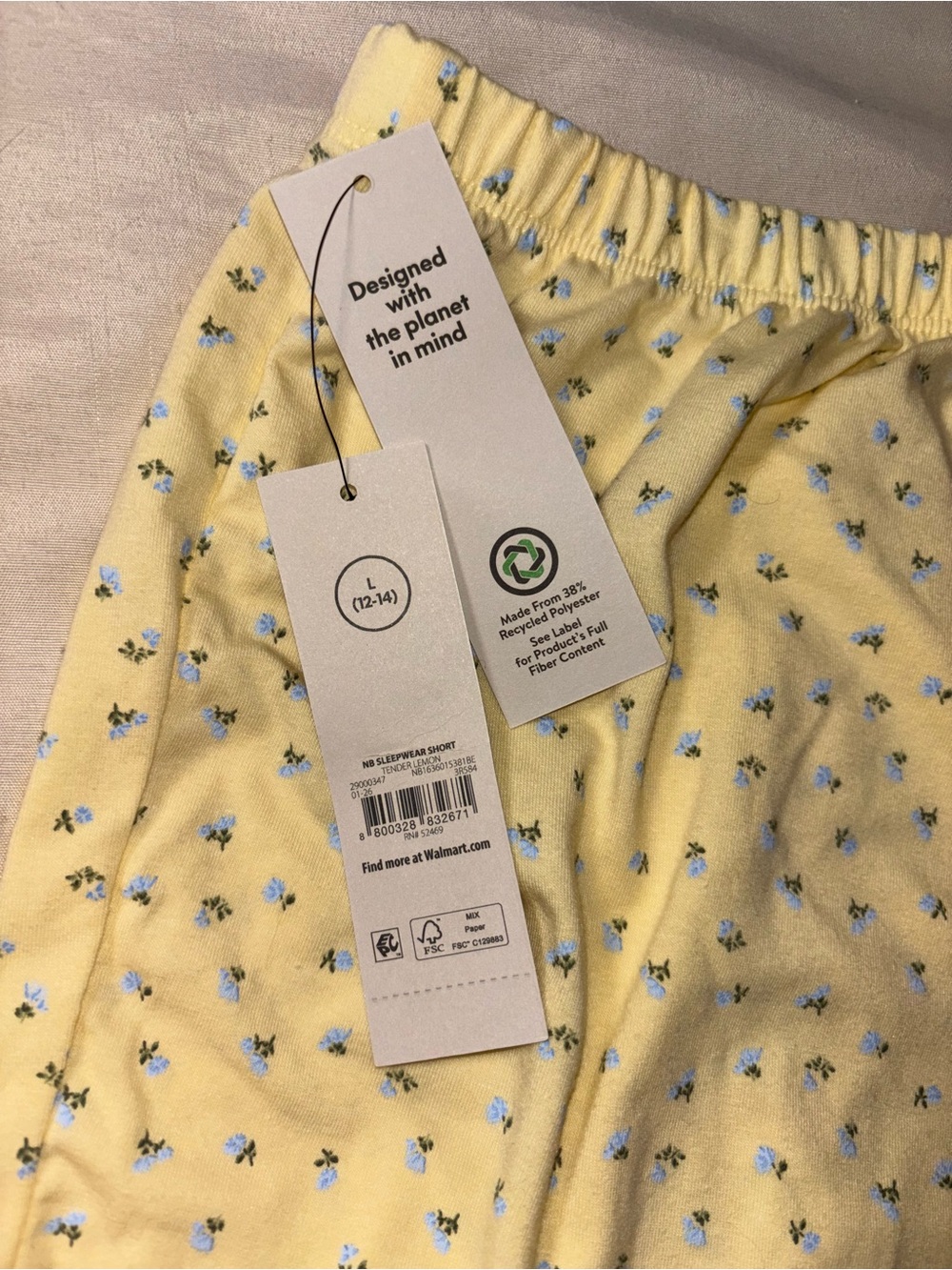 No Boundaries Yellow Floral Button-Front Sleep Shorts - Picture 4 of 7